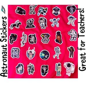 Set of 26 Cute Astronaut Water Bottle - Classroom Stickers Bundle